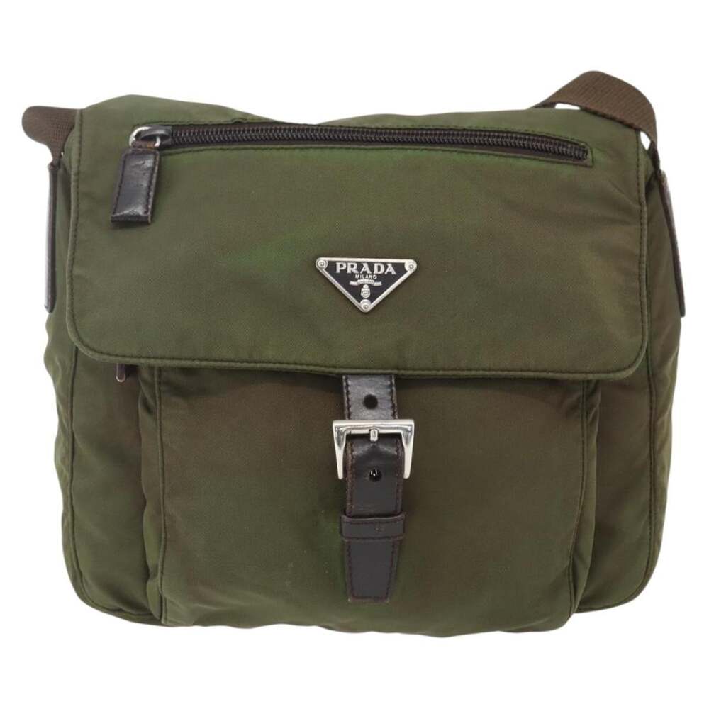 Prada Nylon Shoulder Bag Khaki Green